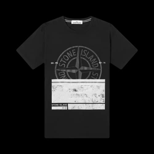 Stone Island Logo Printed T-Shirt 'Black'