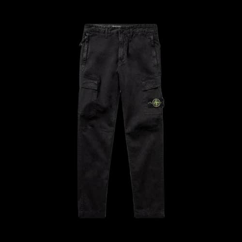 Stone Island Logo Patch Zipper Pocket Cargo Pants 'Black'
