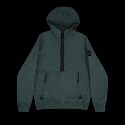 Stone Island Half-Zip Hooded Sweatshirt 'Petrol'