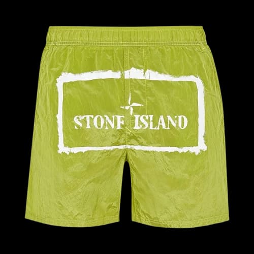Stone Island Nylon Metal Stencil Print Swimshorts 'Green'