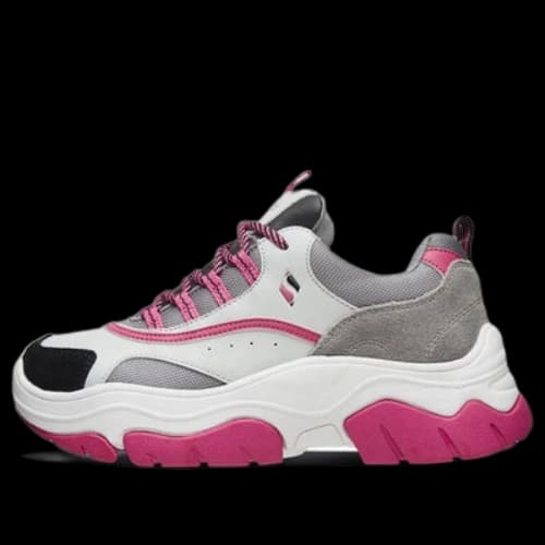 Skechers Black Jack Low-Top Daddy Shoes Grey/White/Pink (Women's)