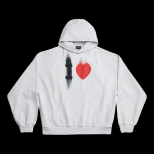 Balenciaga I Love Hoodie Medium Fit 'White'