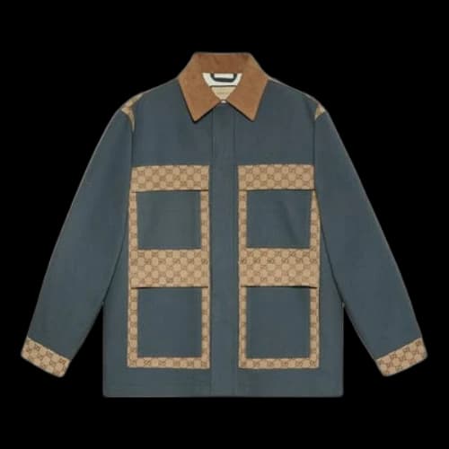 Gucci Cotton Canvas GG Supreme Jacket 'Dark Grey Beige'