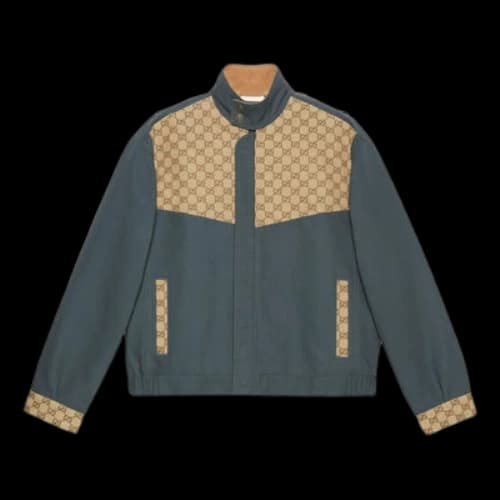 Gucci Cotton Canvas GG Supreme Jacket 'Dark Grey Beige'
