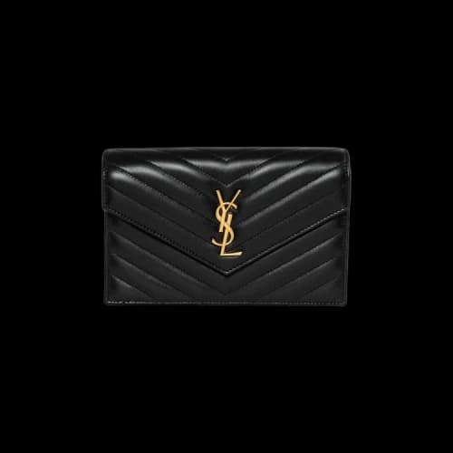 Saint Laurent Envelope Chain Wallet 'Noir'