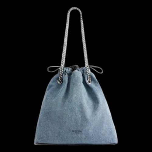 Balenciaga Crush Medium Tote Bag Denim 'Blue' (Women's)