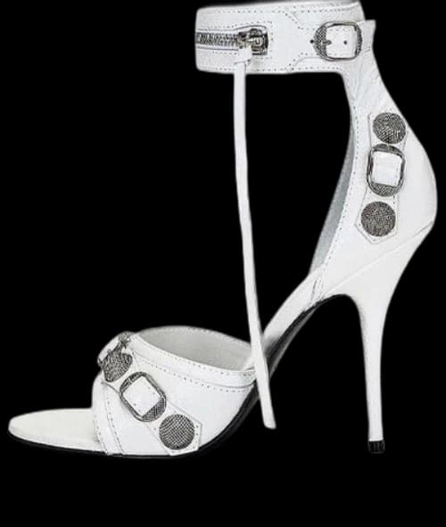 Balenciaga Cagole 110mm Sandals 'White Arena Lambskin' (Women's)
