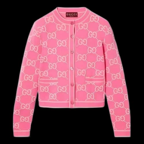 Gucci GG Cotton Jacquard Cardigan 'Pink' (Women's)