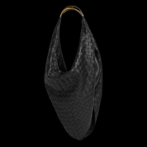Bottega Veneta Foulard Metal Top Handle Bag 'Black/Medium Brass'