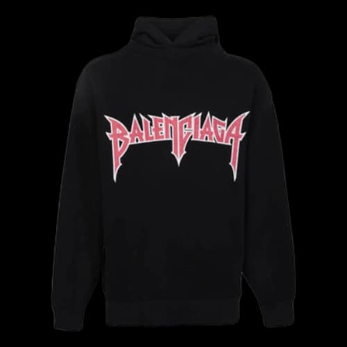 Balenciaga Metallica Hoodie Medium Fit 'Black Orange'