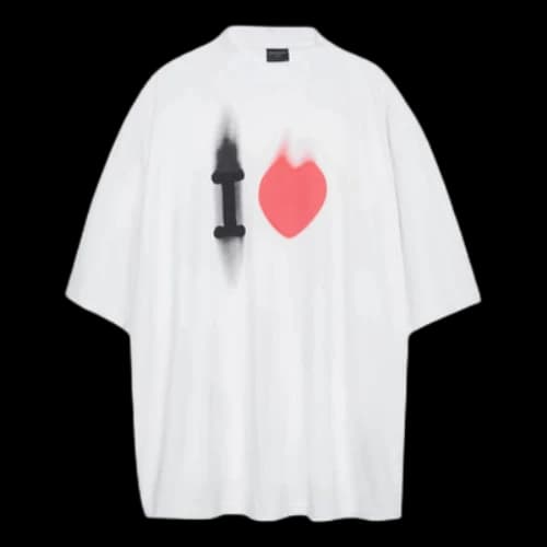 Balenciaga I Love T-shirt Large Fit 'White'