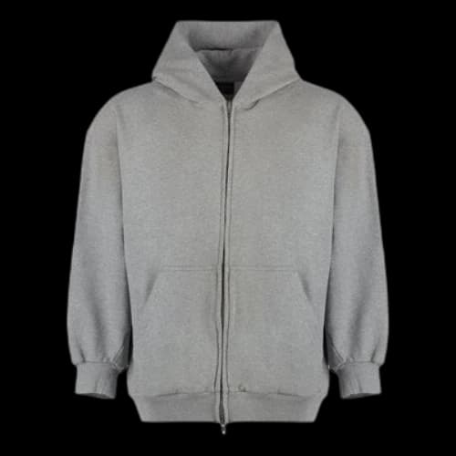 Balenciaga Distressed Cotton-Jersey Zip-Up Hoodie 'Grey'