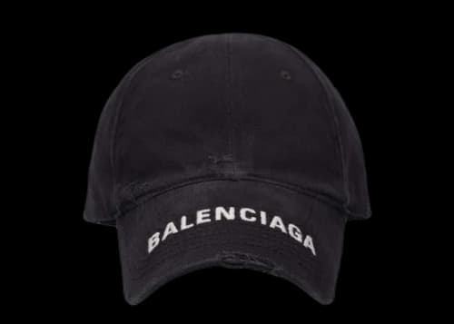 Balenciaga Distressed Cap Black/White