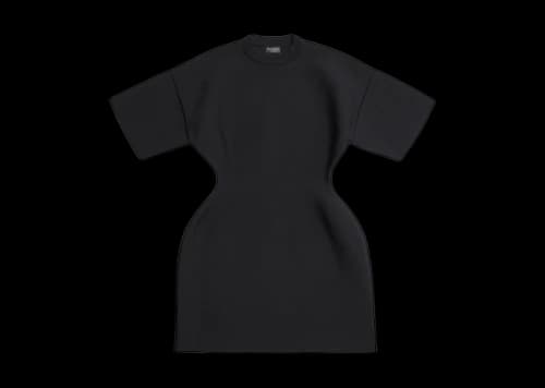 Balenciaga Women's Hourglass Crewneck Short Sleeve Dress Black
