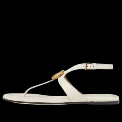 Gucci Double G Thong Sandal 'White Leather' (Women's)