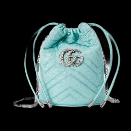 Gucci GG Marmont Bucket Bag Light Blue