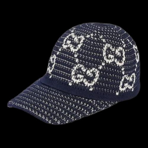 Gucci GG Crochet Cotton Baseball Hat 'Blue' (Women's)