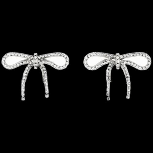 Balenciaga Archive Ribbon Earrings 'Silver'