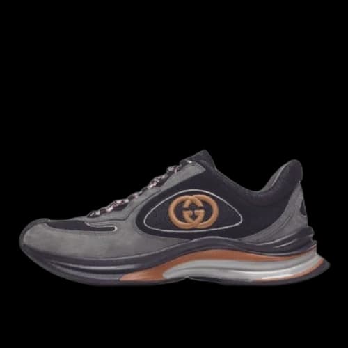 Gucci Run Suede Sneakers 'Black Grey Suede'