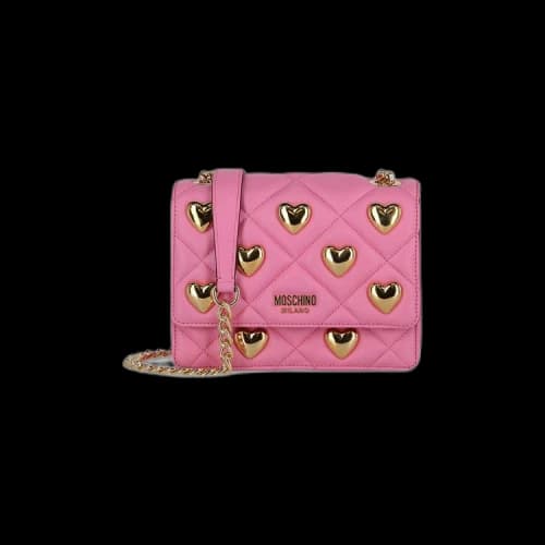 Moschino Heart Studs Quilted Crossbody Bag 'Fuchsia'