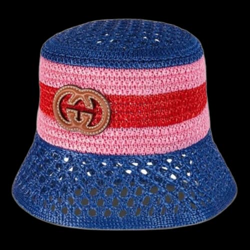 Gucci Raffia-Effect Viscose Bucket Hat 'Blue' (Women's)