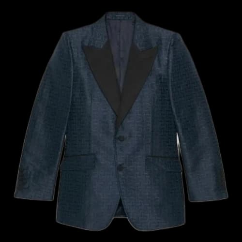 Gucci Square G Silk Jacquard Jacket 'Dark Blue'