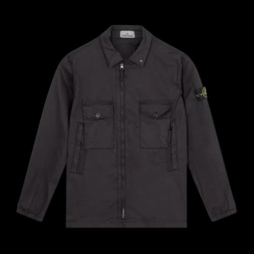 STONE ISLAND Cotton Overshirt 'Black'