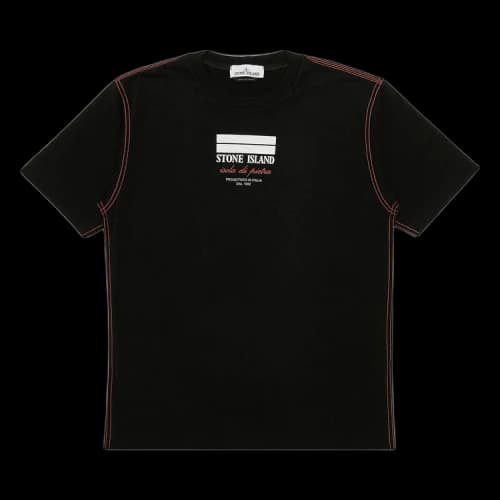 Stone Island Logo Print And Embroidery Detail T-Shirt 'Black'