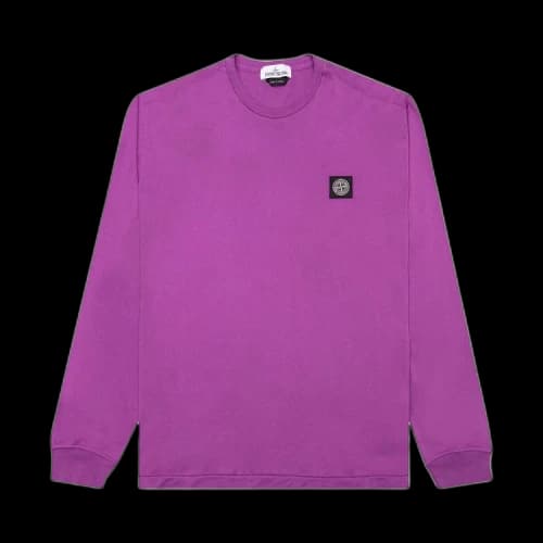 Stone Island Patch Logo Long-Sleeve Tee 'Purple'