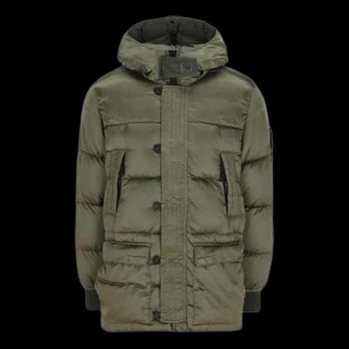 STONE ISLAND Water Repellent Split Hood Down Puffer Jacket 'Green'