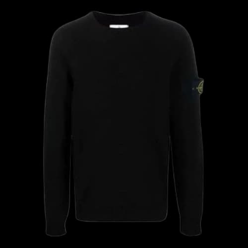 STONE ISLAND Lambswool Crew Knit 'Black'