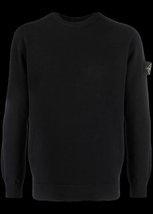 Stone Island 508A1 Stretch Wool Sweatshirt Black