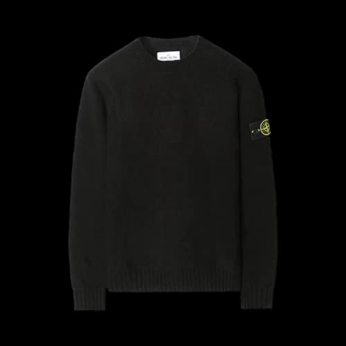 Stone Island Crewneck Logo Patch Sweater 'Black'