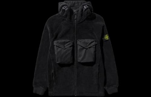 STONE ISLAND Cotton Pile Garment Dyed Sweatshirt 'Black'