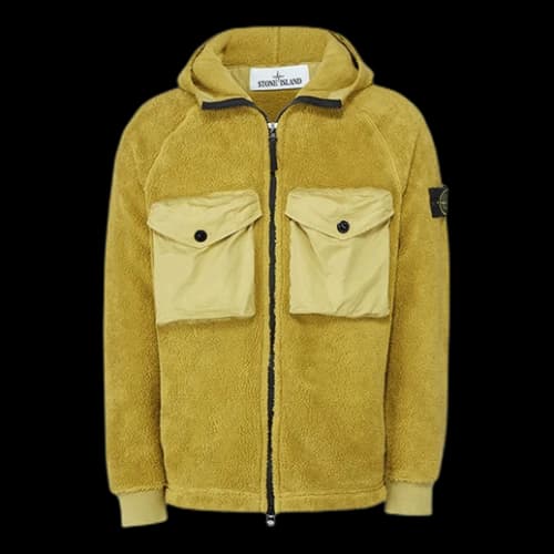 STONE ISLAND Fleece Hoody Jacket 'Green'