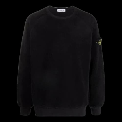 STONE ISLAND Fleece Crewneck Sweatshirt 'Black'