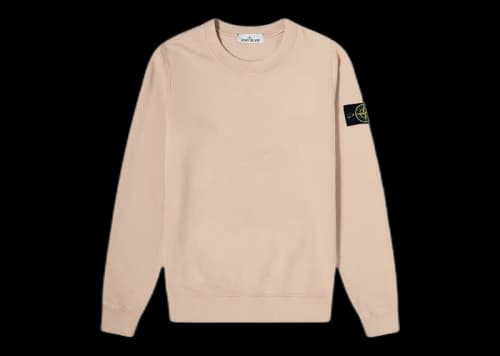 Stone Island 75156 Garment Dyed Cotton Crewneck Sweatshirt Antique Rose