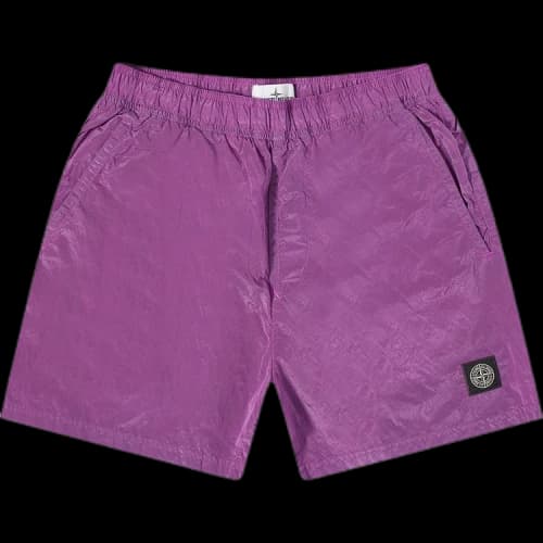 Stone Island Nylon Patch Logo Shorts 'Magenta'