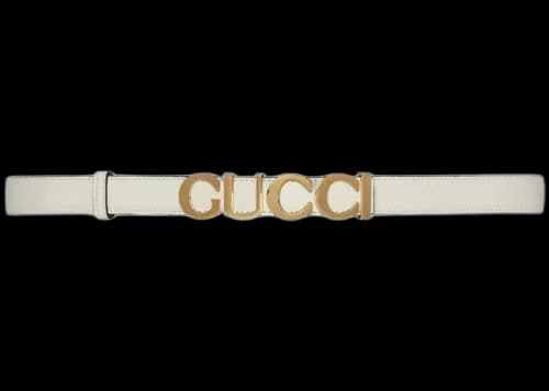 Gucci Buckle Thin Belt White