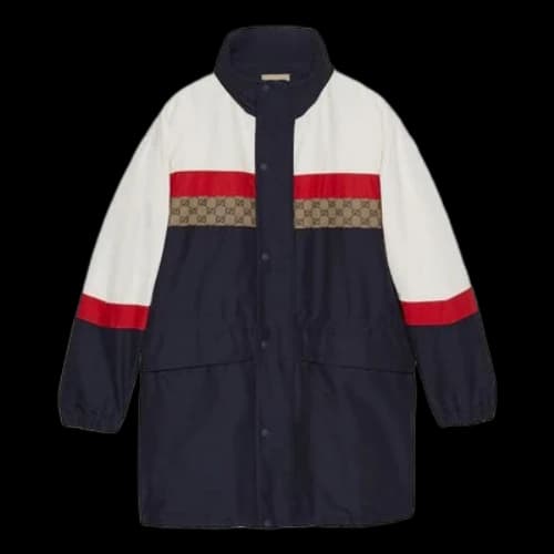 Gucci Matte Fabric Coat 'Off White Dark Blue'