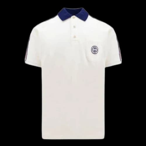 Gucci Interlocking G Stripe Detailing Polo Shirt 'White'
