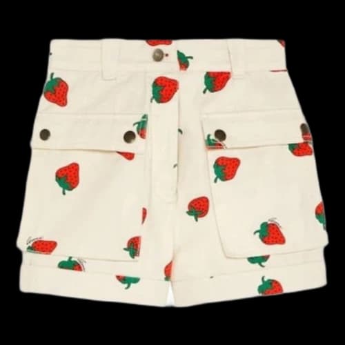 Gucci Strawberry Print Cotton Twill Shorts 'Ivory' (Women's)