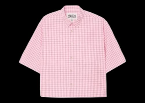 Bad Bunny x Zara Plaid Boxy Fit Shirt Pink/White