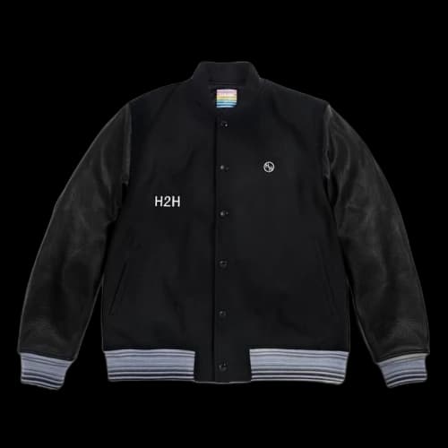 Fragment x Haroshi Border Stripe Rib Award Jacket Black