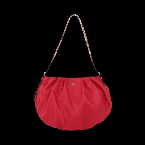 Moschino Mini Lettering Laminated Shoulder Bag Red