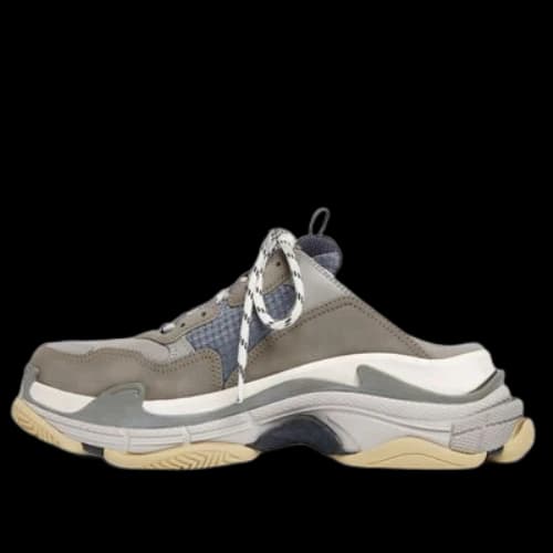 Balenciaga Triple S Mules 'Grey Blue Double Foam and Mesh'