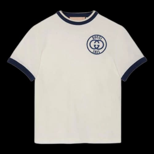 Gucci Cotton jersey T-shirt with Gucci embroidery 'Off White' (Women's)