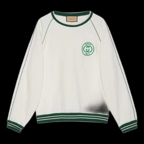 Gucci Cotton jersey sweatshirt with patch 'White Green'