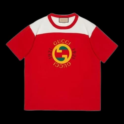 Gucci Cotton Jersey T-Shirt With Gucci Print 'Red'