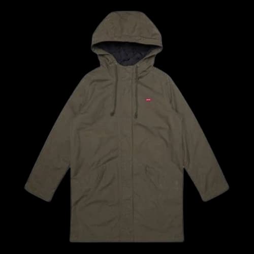 LEVI'S Levis Embroidered Thicken Hooded Jacket Military Green